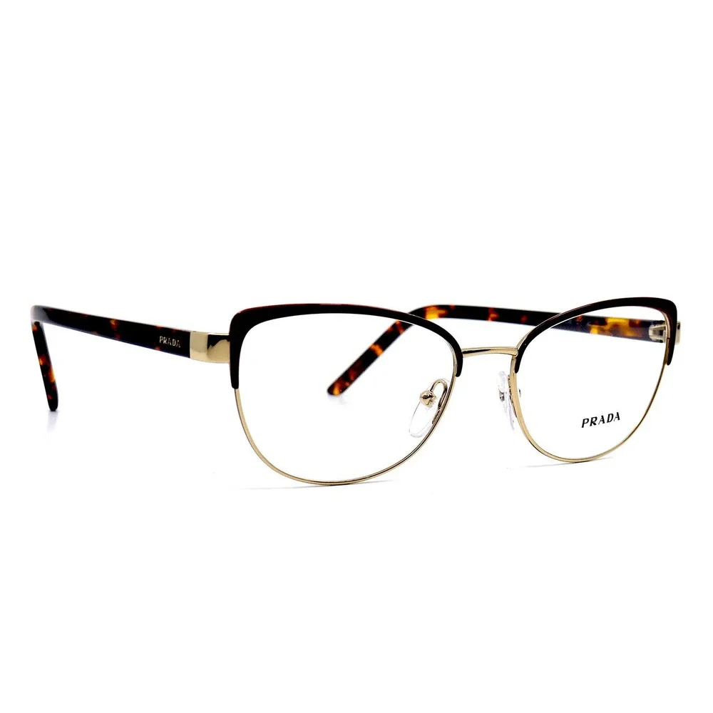 NEW PRADA PR 63XV 09B1O1 BORDEAUX/ GOLD DEMO LENS AUTHENTIC EYEGLASSES F…